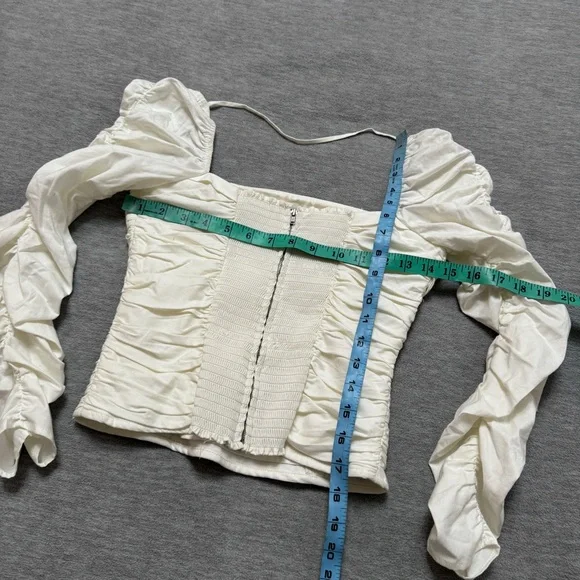 Reformation sz 4 Joi Top Smocked Zip Back - Picture 8 of 8